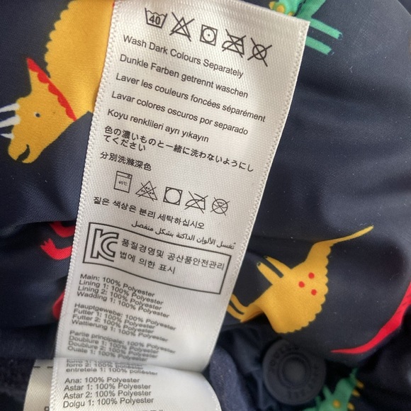 Toddler dinosaur puffer jacket with attached hood and fleece lining - 18-24m - Picture 4 of 10